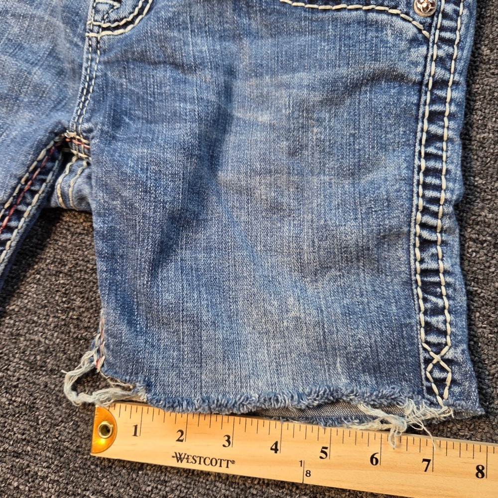 Rock Revival Luiza Denim Shorts Womens 27‎ Blue Embellished Cut Off Y2K EP9127C - Picture 7 of 11
